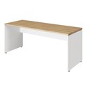 Ver imagem 3 de Mesa Escritório Escrivaninha 180cm X 70cm Pés Painel F5 Cor:macadâmia com Branco