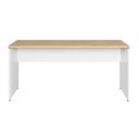 Ver imagem 2 de Mesa Escritório Escrivaninha 180cm X 70cm Pés Painel F5 Cor:macadâmia com Branco