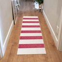 Ver imagem 2 de Tapete Passadeira Boho Listrado 45x140cm Natural/Pink - Antiderrapante FASTLAR