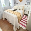 Ver imagem 1 de Tapete Passadeira Boho Listrado 45x140cm Natural/Pink - Antiderrapante FASTLAR