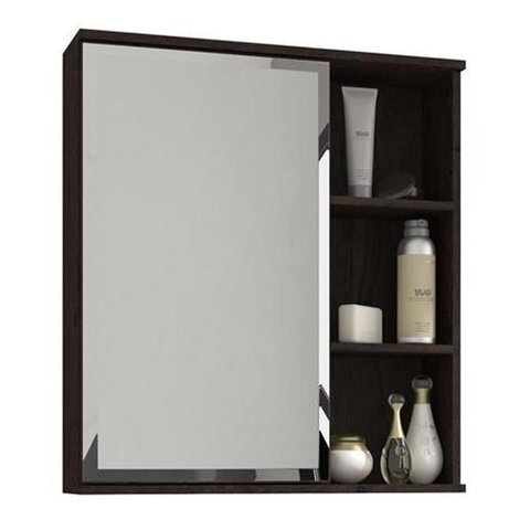 Espelheira para Banheiro 1 Porta e Prateleiras Café - Mgm