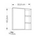 Ver imagem 3 de Espelheira para Banheiro 1 Porta e Prateleiras Café - Mgm