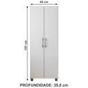 Ver imagem 3 de Armário Multiuso Suporte Vassouras Organizador Roma Yescasa Branco