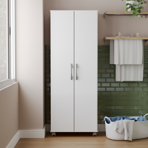 Armário Multiuso Suporte Vassouras Organizador Roma Yescasa