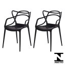 Ver imagem 1 de Conjunto 2 Cadeiras Allegra Preto em Polipropileno