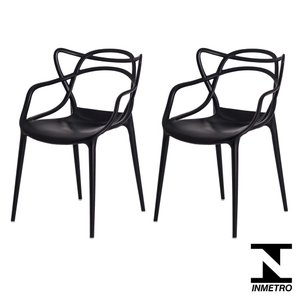 Conjunto 2 Cadeiras Allegra Preto em Polipropileno