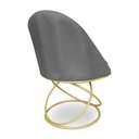 Ver imagem 6 de Kit 08 Cadeiras Poltrona de Jantar Bela Veludo Grafite Base Metálica Luxo Dourado - Pallazio
