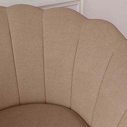 Poltrona Decorativa Pétala Sued Bege - Kimi Design - 3