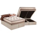 Ver imagem 1 de Cama Box Baú King: Colchão Molas Masterpocket Ensacadas Herval Istambul + Base Crc Suede Bege (