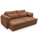 Ver imagem 1 de Sofá Retrátil para Sala de Estar 3 Lugares 215cm Riza S03 Couro Soft Mel - Lyam Decor