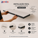 Ver imagem 4 de Kit 3 Prateleiras MDF 60x20cm Cinza com Suporte Invisível
