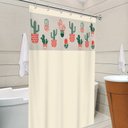 Ver imagem 2 de Cortina Box Bege Visor Cacto Gancho Decoração Banheiro