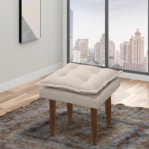 Puff Opala Retangular Sala e Quarto Bellamado Cor:bege