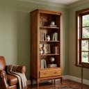 Ver imagem 4 de Estante Linz Pés Luis Xv 205 X 90 X 40 Cm (a X L X P) - Cor Imbuia Glazer