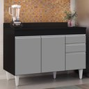 Ver imagem 2 de Balcão Gabinete para pia com Tampo 120cm Michigan Pto/Cinza - Lumil Lumil Móveis