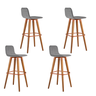 Kit 4 Banquetas Linea Base Madeira Cozinha Bar Bancada Alta:cinza/cobre - 3