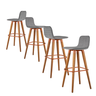 Kit 4 Banquetas Linea Base Madeira Cozinha Bar Bancada Alta:cinza/cobre - 2