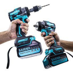 Parafusadeira Chave de Impacto 21v S/ Fio 550nm Saider Sa0004 + 2 Baterias - 2