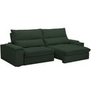 Ver imagem 5 de Sofá Retrátil Reclinável para Sala de Estar Living 280cm Nápoles F04 Veludo Verde - Lyam Decor