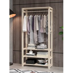 Arara de Roupas em Madeira para Seu Quarto - 2