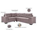 Ver imagem 2 de Sofá de Canto 5 Lugares Suede Aveludado Viena 