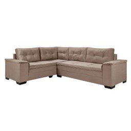 Sofá de Canto 5 Lugares Suede Aveludado Viena  - 3