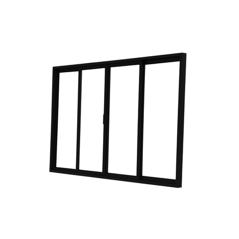 Vitrô 4 Folhas de Correr Aluminio Preto 1,00x1,20