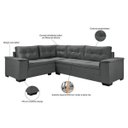 Ver imagem 2 de Sofá de Canto 5 Lugares Suede Aveludado Viena 