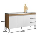 Ver imagem 2 de Balcão de Pia Ambiente Andréia 150cm Amêndoa Branco - Ajl