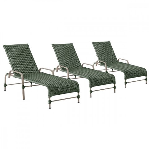 3 Espreguiçadeiras Reclinavel Catar Fendi Corda Nautica Trama Original