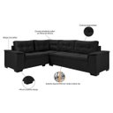 Ver imagem 2 de Sofá de Canto 5 Lugares Suede Aveludado Viena 