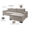 Sofá 3 Lugares com Chaise Suede Aveludado  - 2