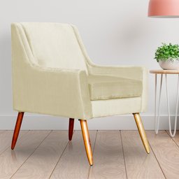 Poltrona Ariane Luxo Suede Marfim - 5