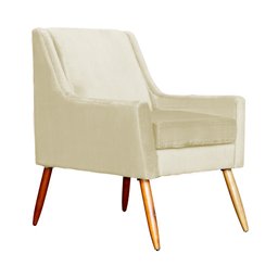 Poltrona Ariane Luxo Suede Marfim - 1