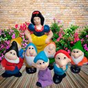 Ver imagem 2 de Kit Branca de Neve e Os 7 Anões em Cerâmica Decorativos Médio - Casa e Jardim