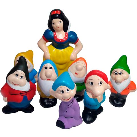 Kit Branca de Neve e Os 7 Anões em Cerâmica Decorativos Médio - Casa e Jardim