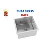 Cuba Pia Aço Inox Gourmet Cozinha Valvula Simples 35x35cm Ajl Store - 2