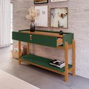 Ver imagem 4 de Aparador Buffet Lizz com 2 Gavetas e Pés de Madeira Maciça Verde Oliva Cedro