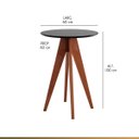 Ver imagem 2 de Mesa Bistrô Bar Redonda 60 x 100 Cm Itália Madeira Maciça Pinhão Tampo Laca Preto CCS