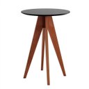 Ver imagem 1 de Mesa Bistrô Bar Redonda 60 x 100 Cm Itália Madeira Maciça Pinhão Tampo Laca Preto CCS