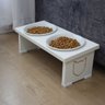 Comedouro Elevado Pet Gato Mdf Duo - Porcelana - 5