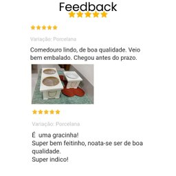 Comedouro Elevado Pet Gato Mdf Duo - Porcelana - 6