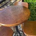 Ver imagem 3 de Cj Mesa Madeira 60cm - Bistrô Fixa 98cm + 4 Banquetas 73 - Natural - Família e Amigos