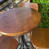 Cj Mesa Madeira 60cm - Bistrô Fixa 98cm + 4 Banquetas 73 - Natural - Família e Amigos - 3