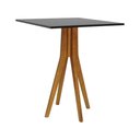 Ver imagem 1 de Mesa Bistrô Sevilha 4 Lugares Quadrada MDF Amêndoa e Preto Decorise