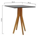 Ver imagem 3 de Mesa Bistrô Sevilha 4 Lugares Quadrada MDF Amêndoa e Preto Decorise