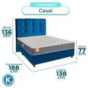 Ver imagem 3 de Conjunto Cama Box Azul Casal + Colchão D23 Pro Inducol + Cabeceira