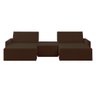 Sofá Retrátil Embutido Modulado com Puff 4 Lugares Xerxes 269cm Veludo Marrom G33 - Gran Belo - 2