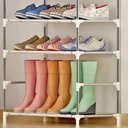 Ver imagem 3 de Estante Organizador Inox 5 Prateleiras Sapateira 15 Pares Lavanderia Rack Multiuso Banheiro Compacta