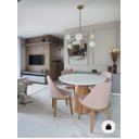 Ver imagem 1 de Mesa de Jantar Cone Mel Tampo Redondo com Vidro 1,20 Cm Branco **somente a Mesa**